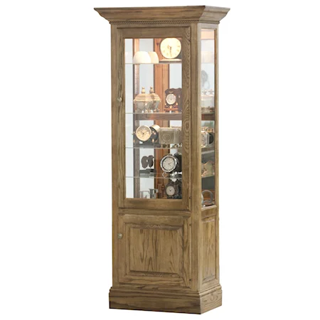 Single Door Curio Cabinet with Single Drawer